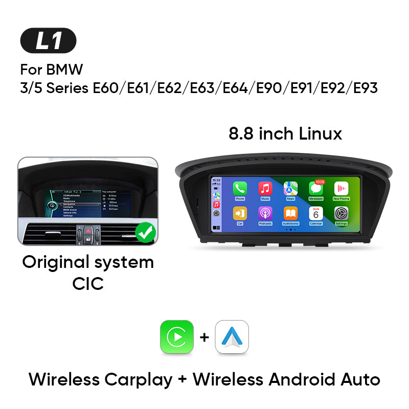 Ainavi 8.8 inch Car radio for BMW 5 Series E60 E61 E90 E91 multimedia wireless carplay android auto head unit CCC CIC System