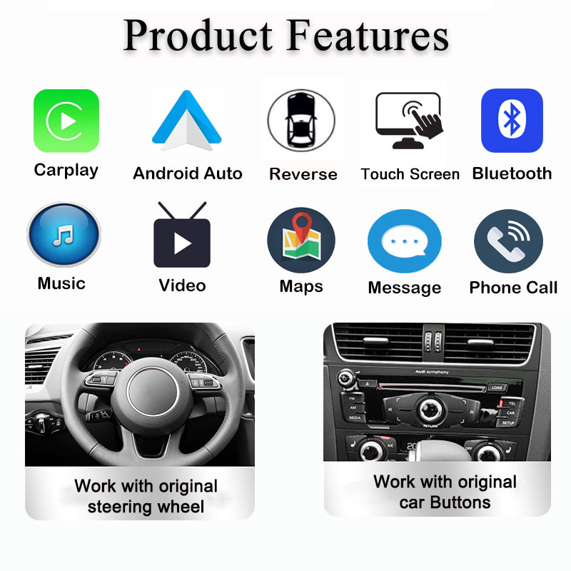 For Audi A4 B8 A5 2009-2016 Carplay Stereo Multimedia Player Touch Screen GPS Navigation Right Hand Drive Monitor