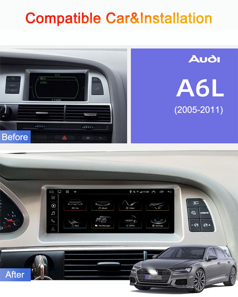 Car Android CarPlay Multimedia Player For Audi A6 C6 4F 2005-2012 MMI 2G 3G Bluetooth GPS Navigation Radio Stereo Screen