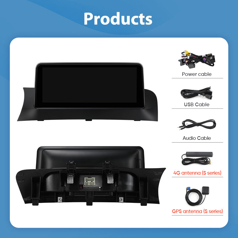 Ainavi 10.25 Inch Car Radio Wireless CarPlay Android Auto For BMW X3 X4 F25 F26 2011 - 2017 CIC System 4G Multimedia Player 2Din