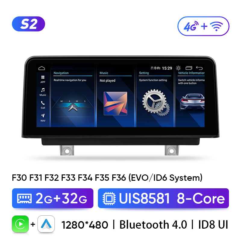 Ainavi For BMW F30 F31 F32 2017 2018 2019 EVO ID6 System 3 4 Series Wireless Carplay Car Radio Android Auto Multimedia Player