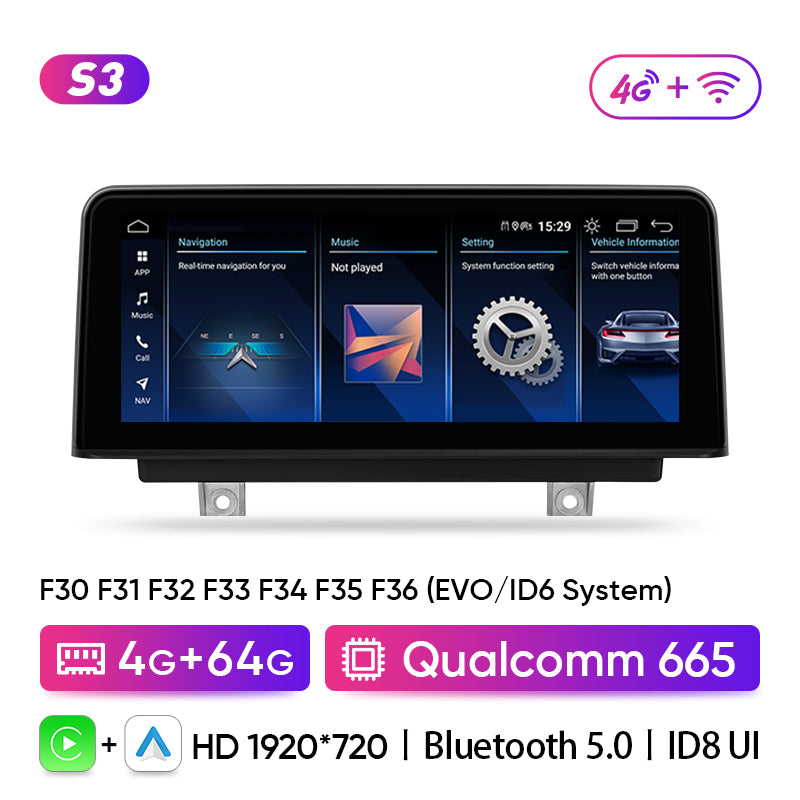 Ainavi For BMW F30 F31 F32 2017 2018 2019 EVO ID6 System 3 4 Series Wireless Carplay Car Radio Android Auto Multimedia Player